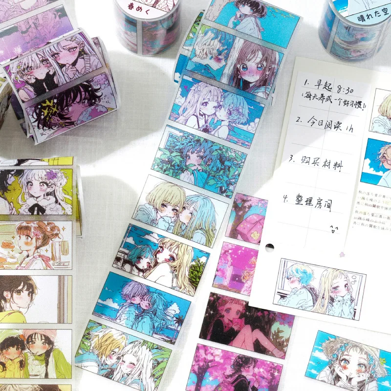fita-adesiva-pet-com-glitter-recortada-da-serie-de-meninas-anime-japones