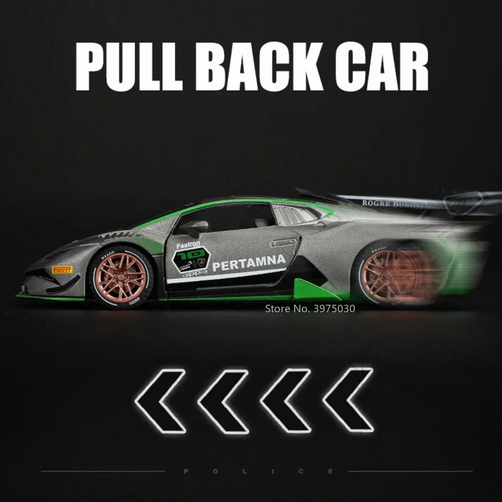 1:32 Huracan ST EVO Sportwagen Model Speelgoed Legering Diecast Wiel Trek Functie Speelgoed Miniatuur Voertuig voor Kinderen Verjaardagscadeau