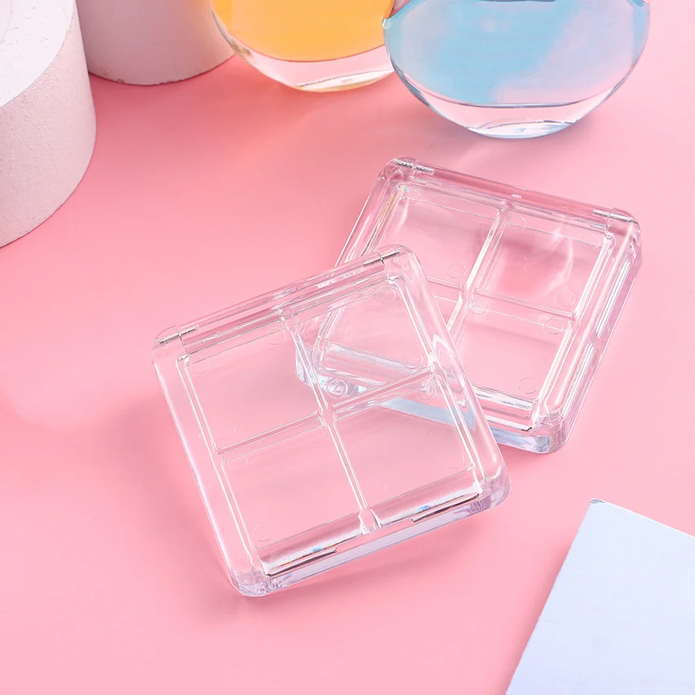 

4Pcs Clear Plastic Eyeshadow Tray Empty Container DIY Makeup Palette Portable Compact Powder Case for Travel Daily Use
