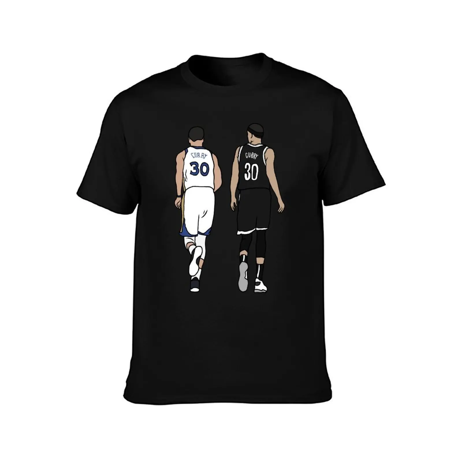 Steph And Seth Curry T-Shirt, Summer Casual Cotton Tee, Oversized Streetwear Tops, Vintage Graphic Print, Loose Fit Short Sleeve