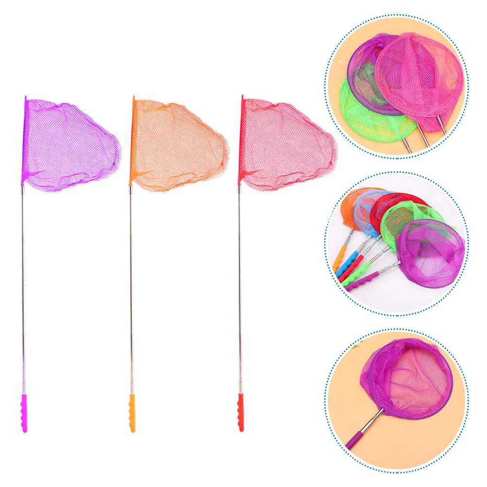 

3Pcs Fishing Net for Kids Portable Telescopic Alloy Handle Bug Catcher Mesh Net Outdoor Insect Butterfly Pond Catching Tool