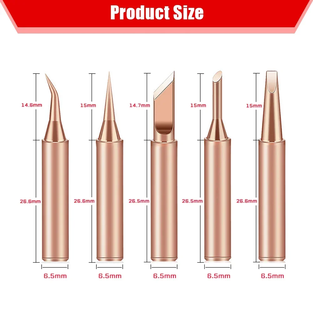 10/5ชิ้น/ล็อต900M-T ทองแดงบริสุทธิ์หัวแร้งบัดกรีปราศจากตะกั่วหัวแร้งชุดเครื่องมือบัดกรี BGA