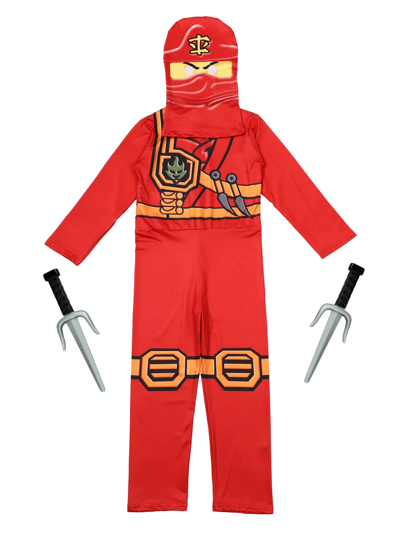 Stealth Ninja Warrior Kids Costume (Green/Blue/Red)