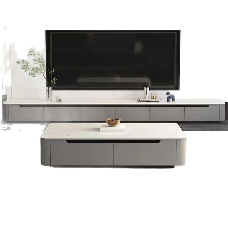 

All solid wood rock slab coffee table, TV cabinet combination, light luxury and simple