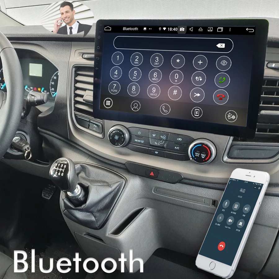 Android 13 auto multimediální video hráč pro Ford průjezdní nestandartní dodávka 2020 GPS 1din rádio autoradio Carplay 10.1INCH obrazovka 128GB