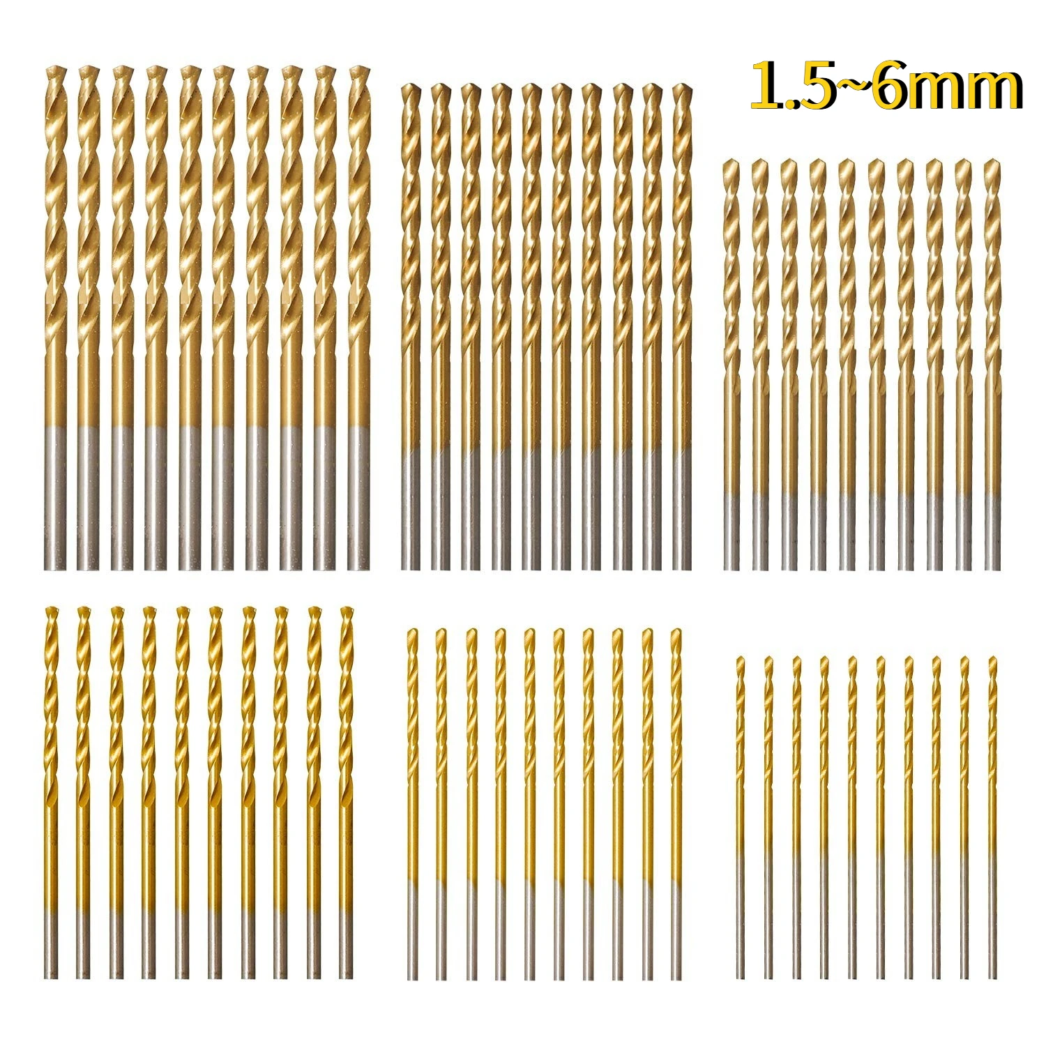 GOSUNDA (1.5~6mm) Cobalt Alloy Drill Set HSS Cobalt Fried Dough Twists Drill, High-Quality Stainless Steel High-Speed Steel Dril