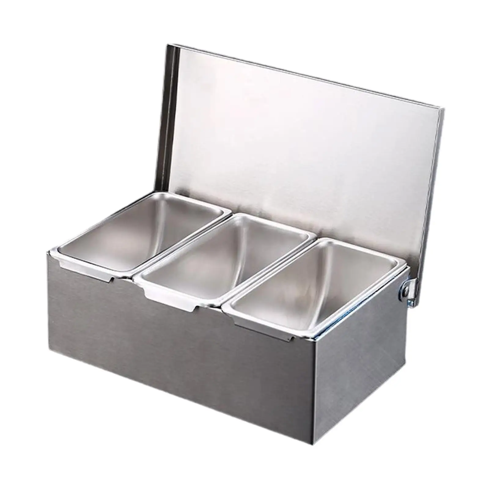 Stainless Steel Condiment Server Spice Container Set Countertop Seasoning Jars Kitchen Organizer for Home or Commercial Use