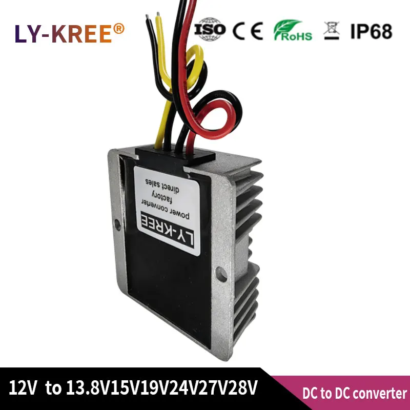 LY-KREE 12V do 13.8V 15V 19V 27V 28V Moduł wzmacniający konwerter DC-DC 12V do 24V Transformator napięcia 10A 15A
