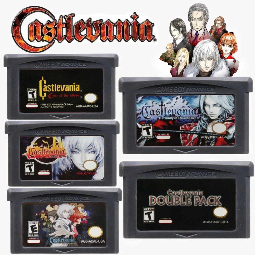 

Игровой картридж Castlevania GBA для видеоигр, 32 битная игровая консоль, карта памяти «Азия-ПЕЧАЛЬ», диссонанс для GBASP NDSL