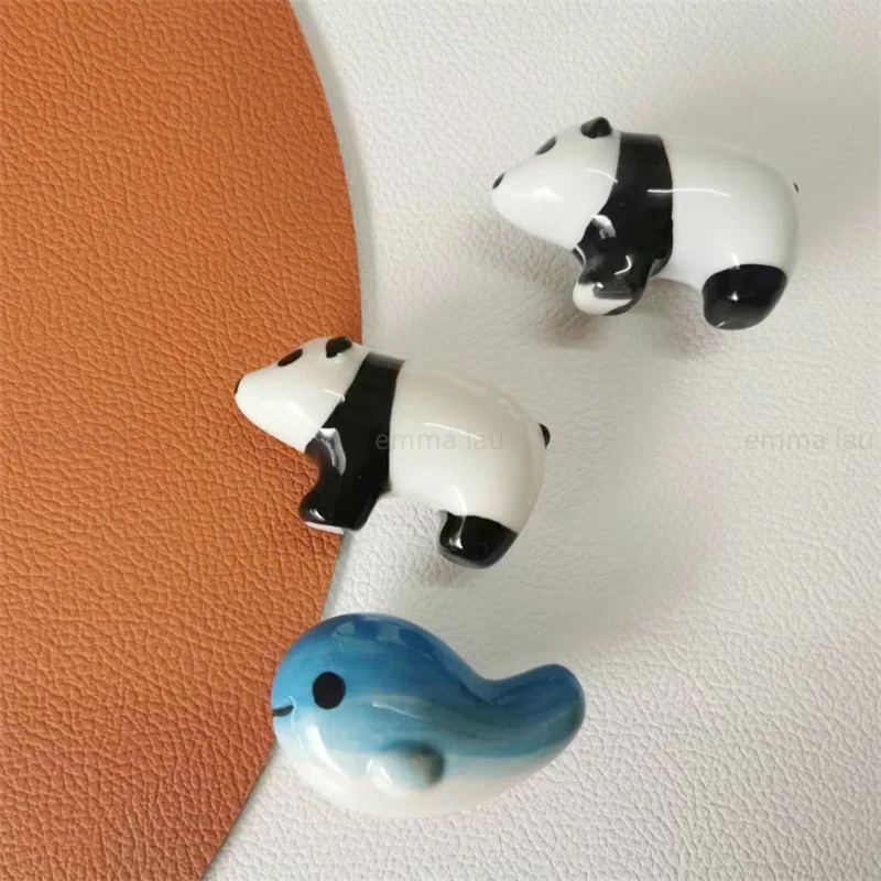 Carton Panda Dolphin Shape Ceramic Handle Drawer Knob Cute Room Closet Cabinet Door Handles Animals Pulls