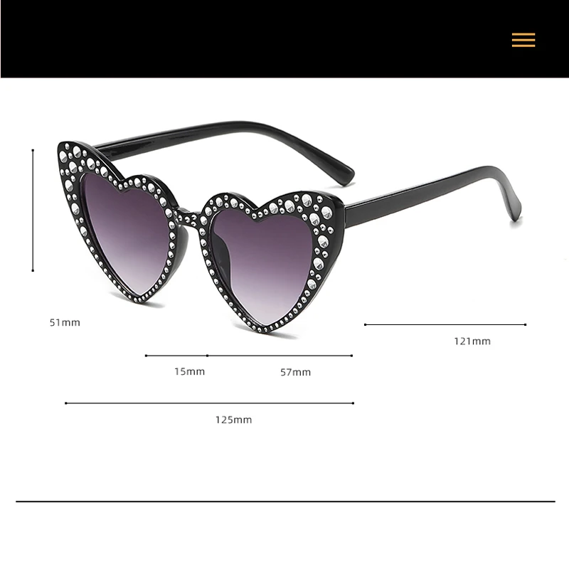2024 Kinder New Love Diamantbesetzte Sonnenbrille Ins Baby Trend Sonnenbrille Sonnenschutzbrille – Detail 14