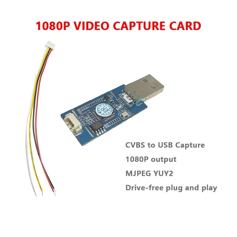 Imagem -04 - Cvbs para Usb Video Capture Card av Cvbs S-video Signal Usb Digital Tipo-c Placa de Saída Driver- 1080p 10 Pcs por Lote