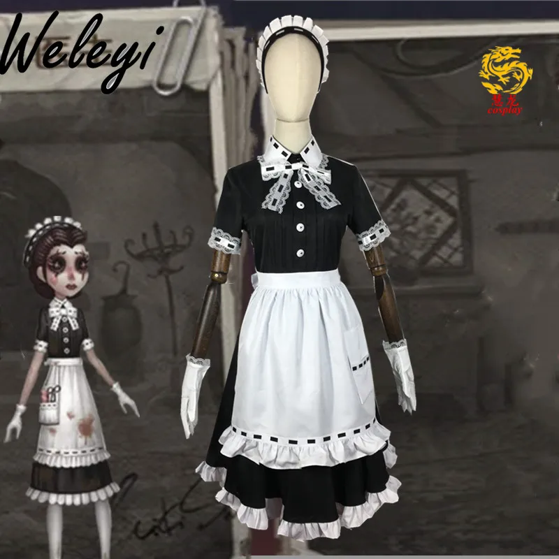 Anime Game IdentityⅤEmily Dyer Cosplay Black White Dress Suit Costume Skin Banquet Maid Doctor Apron Woman Kawaii Halloween Suit