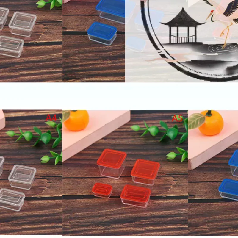 กล่องเก็บอาหารจิ๋วสำหรับบ้านตุ๊กตา ขนาด 1/12 จำนวน 4 ชิ้น ของตกแต่งโต๊ะอาหารในครัว