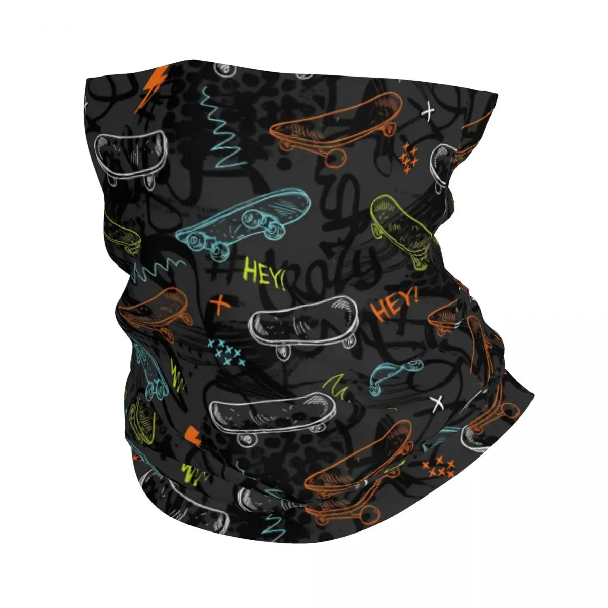 Skateboard Thin Bandana Neck Gaiter Wrap Scarf Headband Neck Cover