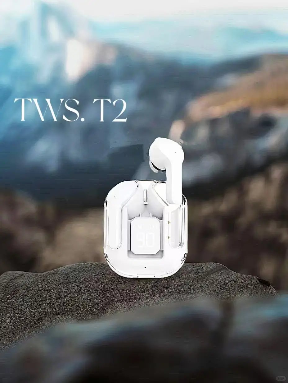 Original New T2 TWS Transparent Wireless Bluetooth Headset HIFI Sound Quality Bluetooth 5.3 For Xiaomi Huawei Apple