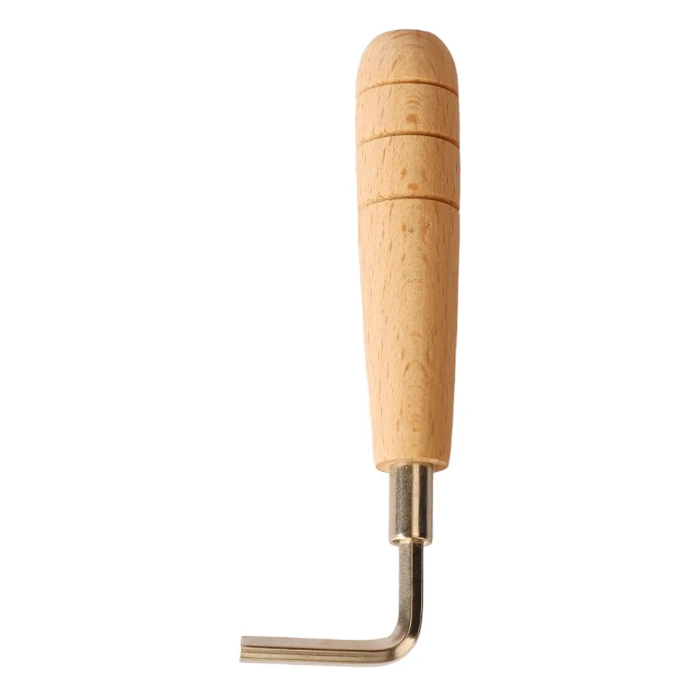 Wood+Metal Guitar Truss Rod Wrench Non-Slip Grip Silver+Wood Portable Guitar Wrench Hexagonal Design Hex Wrench Spanner