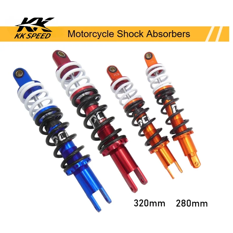

280MM/320MM Motorcycle Shock Absorbers Fit To Yamaha Fuxi DIO JOG100 RSZ GY6 Etc125-150cc Double Layered Spring Shock Absorption