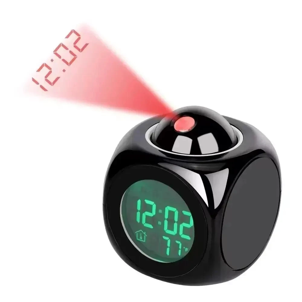 

Projection Alarm Clock AAA Battery LED Desk Clock Cute Large Screen Time/Temperature Clock/Sleep Display Project Alarm Clock