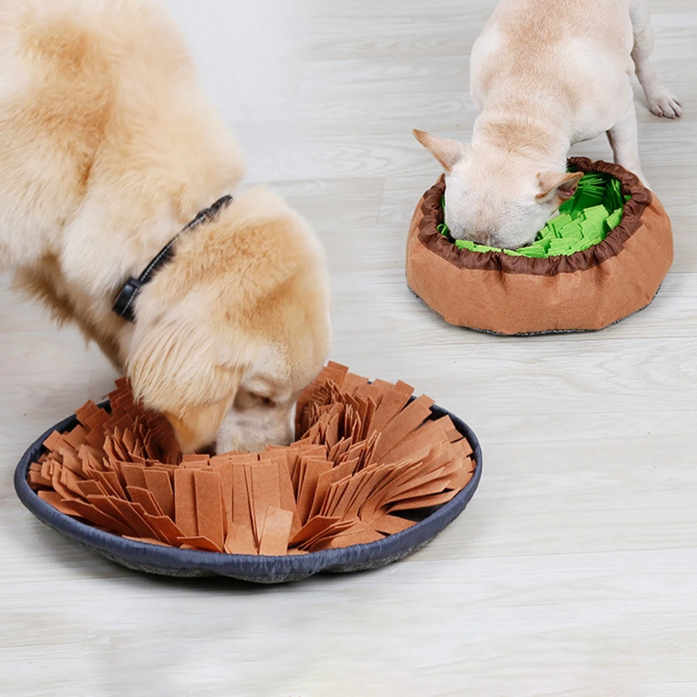 Dog Snuffle Mat Puzzle Toys Nose Smell Training Sniffing Pad Slow Feeding Bowl Food Dispenser Relieve Stress Toys Washable