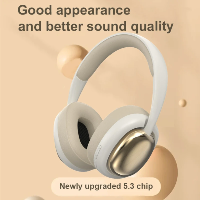 

Wireless Headphone Bluetooth 5.3 Mirror Foldable Headset Heavy Bass Stereo Metallic Earphone Gaming Low Latency Long Life Earbud