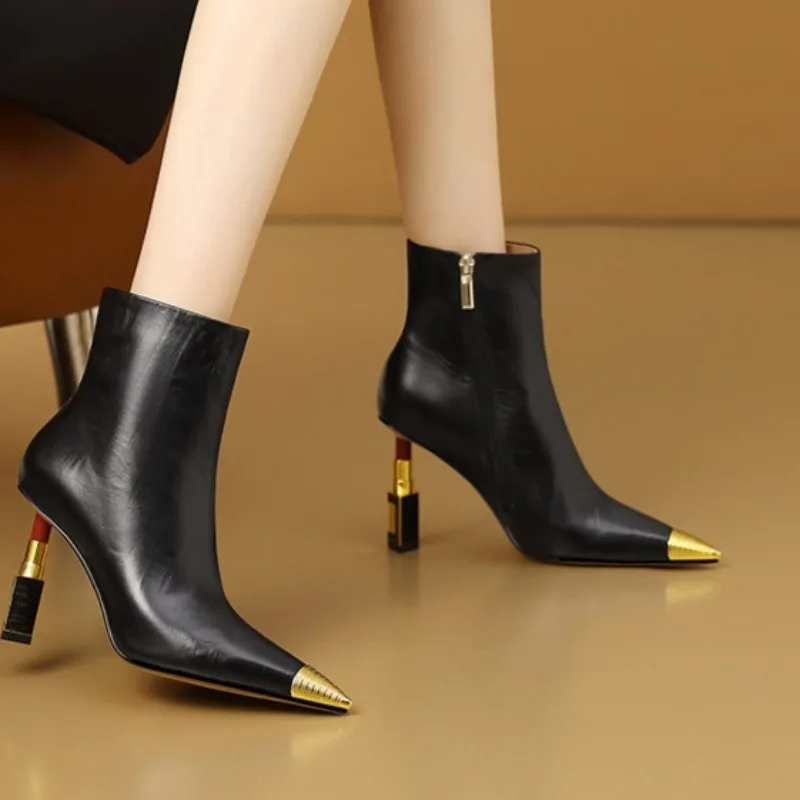 المألوف سستة مصمم المرأة الشتاء بولي PU مقاوم للماء التسوق حفلة حذاء من الجلد 2025 ريترو بلون في الهواء الطلق تشيلسي الأحذية