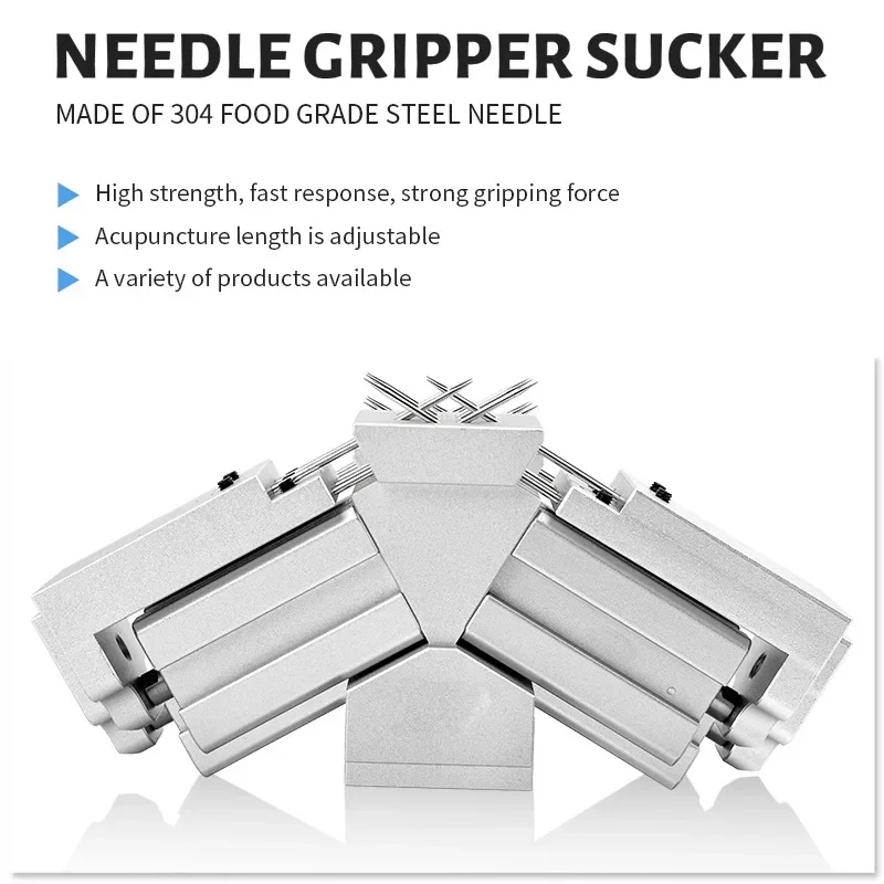 

Pneumatic suction cup manipulator, hook gripper, breathable non-woven felt, grasping, handling,