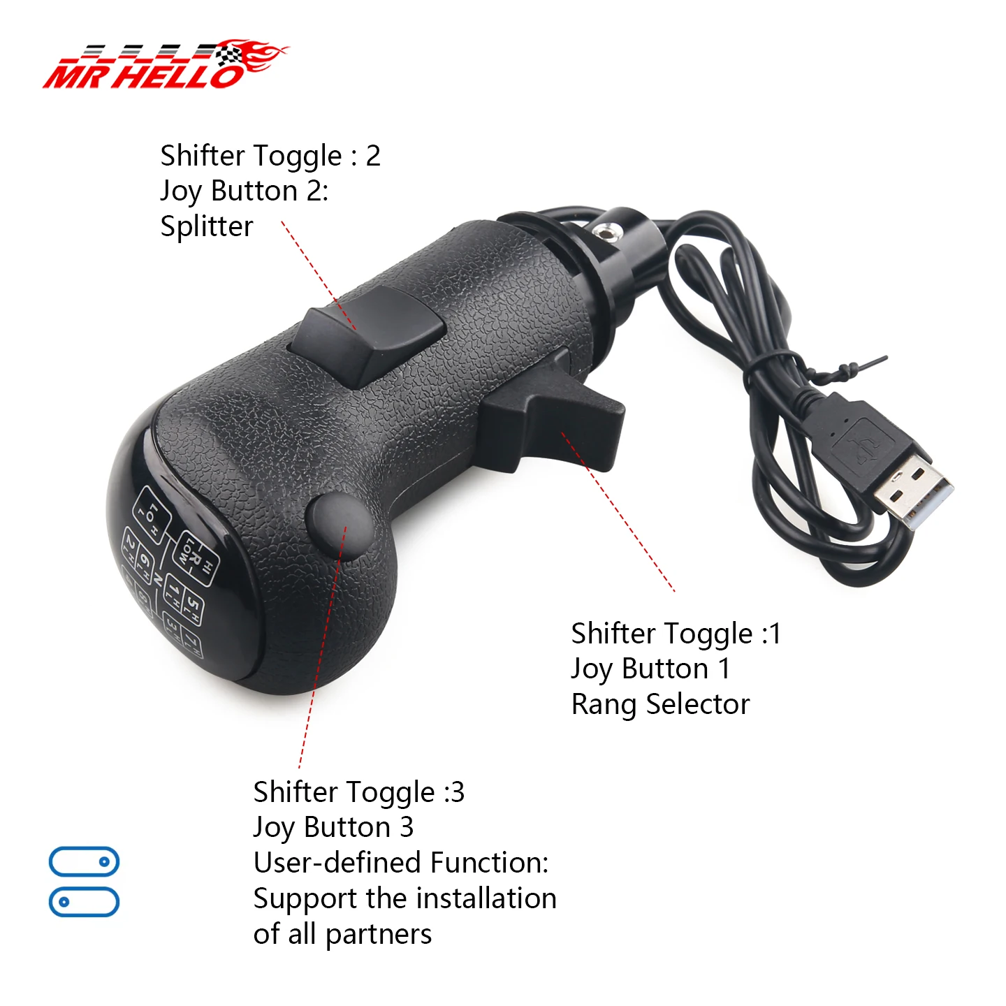 شاحنة محاكاة الكمبيوتر USB مقبض ناقل الحركة ل لوجيتك G29 G27 G25 G923 Thrustmaster TH8A عالية منخفضة والعتاد شيفتر المقبض ل ATS ETS2 #6