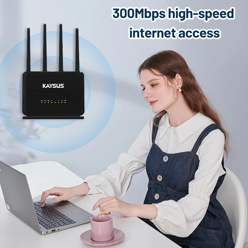 KAYSUS High Speed AX300 WiFi6 4G Router sim card LAN Port 4 Antennas with SIM Card Slot 4G CPE LTE Network 4g sim router