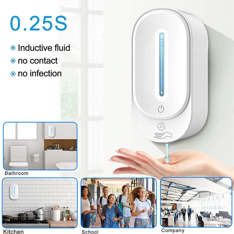 Dispenser Sabun Dinding Busa Gel, Semprotan Induksi Otomatis, Semprotan Pencuci Tangan Disinfeksi Telepon Alkohol