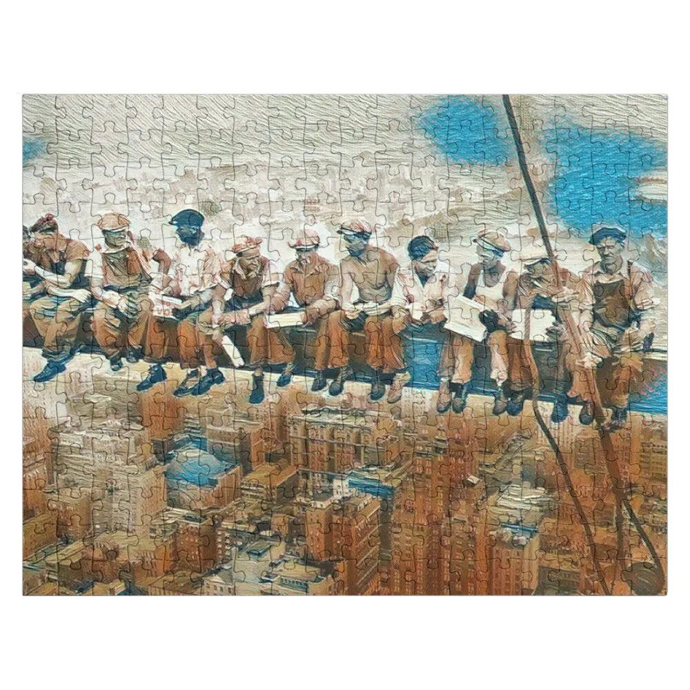 

Пазл из дерева «Обед на вершине небоскреба» 1932 года, абстрактный, 1-элементный, для взрослых, персонализированная игрушка, индивидуальный подарок для детей