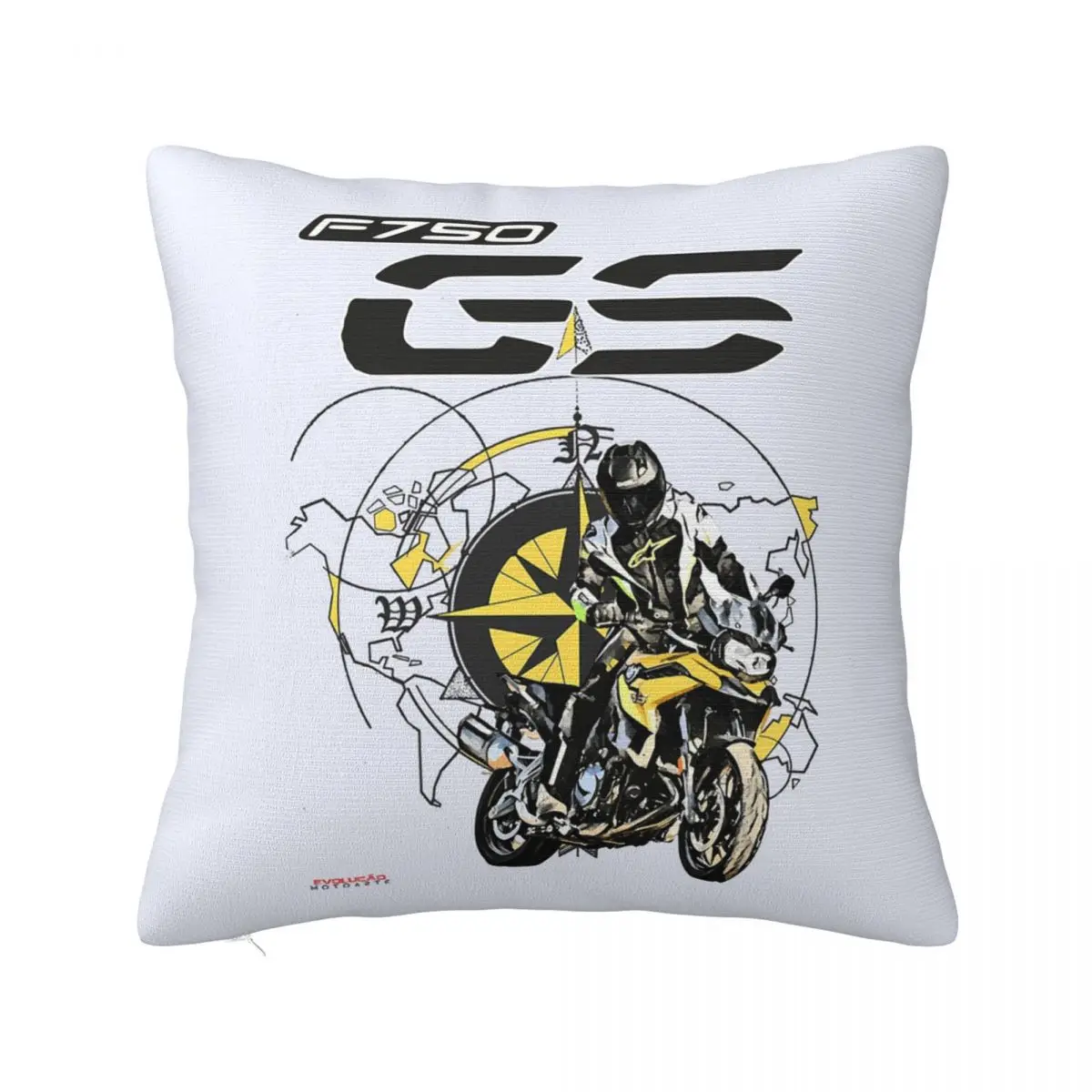 F 750 GS Adventure Motorcycle Action Big Trail Square Pillowcase Pillow Cover Cushion Zip Decorative  Throw Pillow for Home Sofa