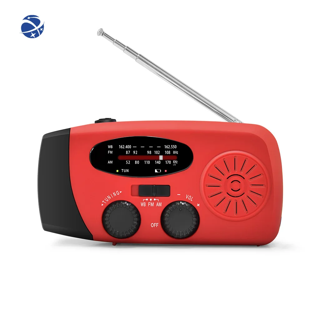 YYHC New  Hand Crank AM FM NOAA Weather Radio Plastic Speaker with Built-in Flashlight Power Bank