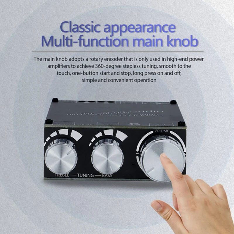 Classe D Subwoofer Amplifier Board, Home Audio Equalizer Stereo, 2.1 Channel, Bluetooth 5.0, 100W + 100W, XY-T100L, 2.1, Amp