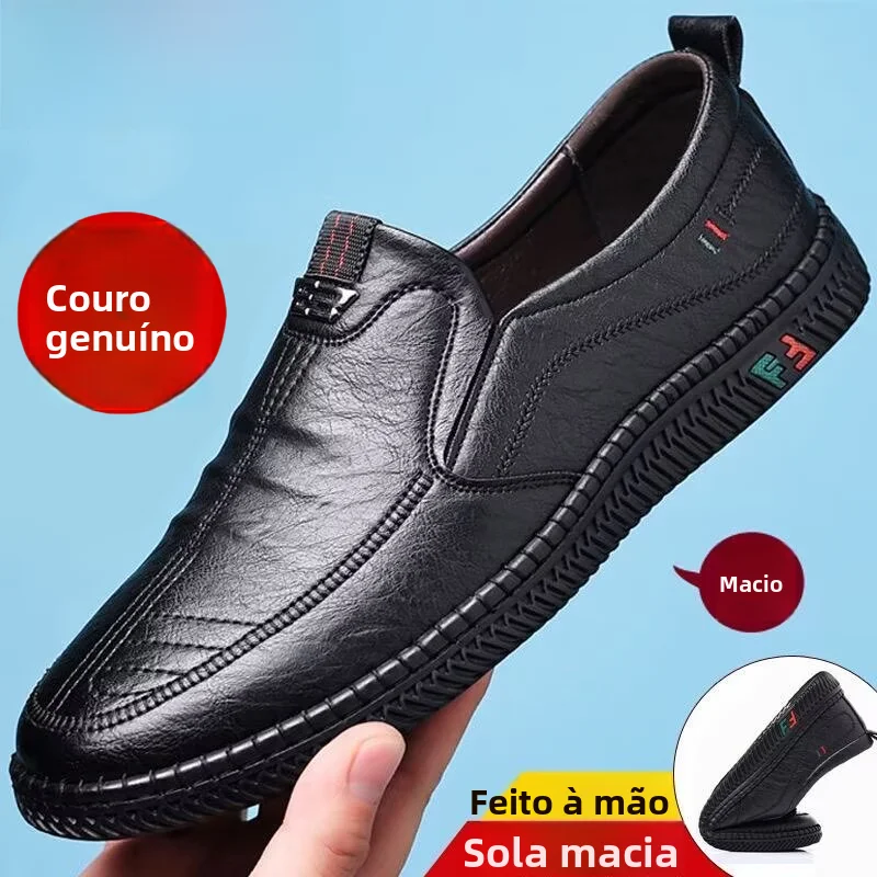 yearcon-men's-casual-leather-shoes-spring-autumn-soft-bottom-breathable-driving-shoes-easy-to-wear-round-toe-plain-color