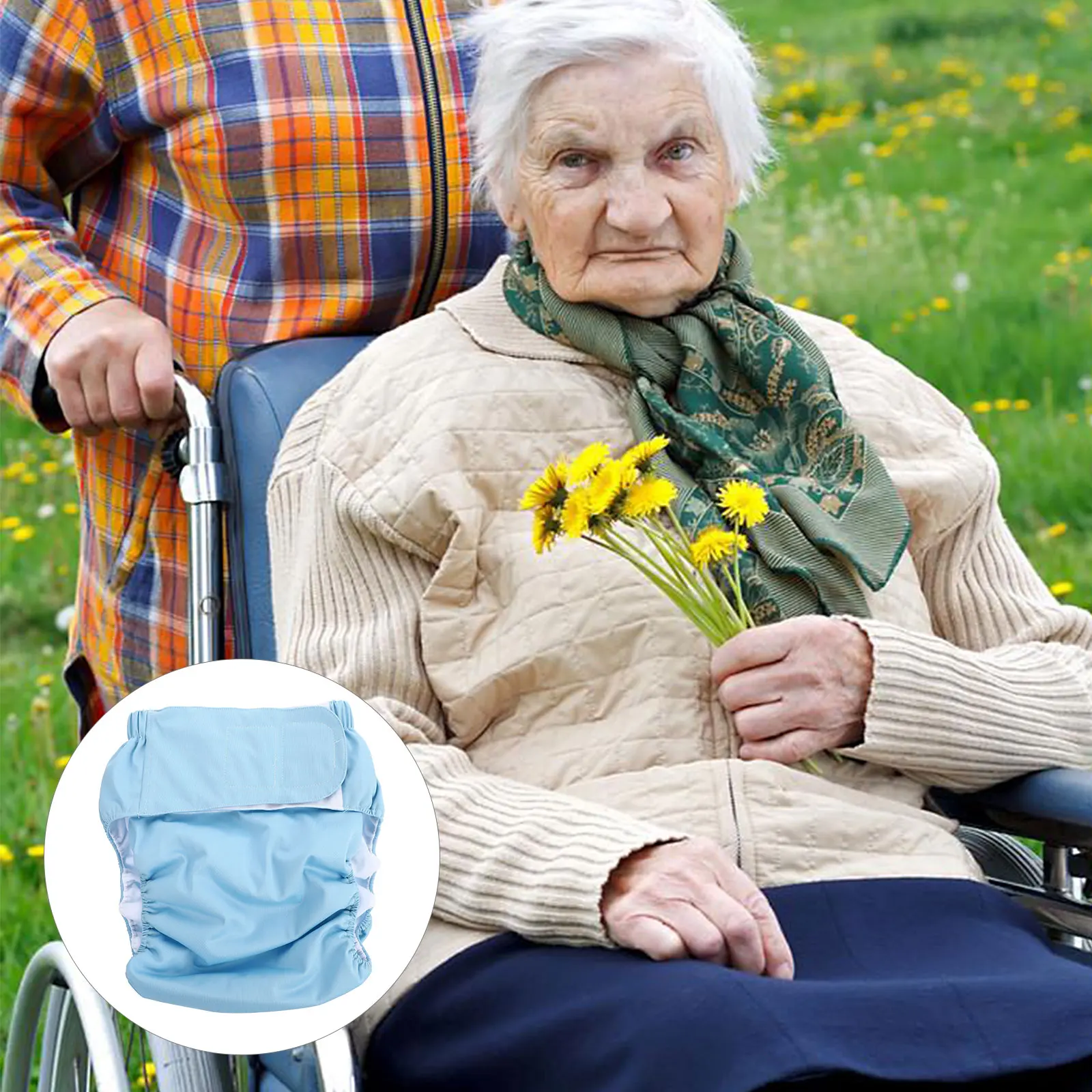 

1 шт. регулируемые водонепроницаемые тканевые подгузники для взрослых и пожилых людей, многоразовые впитывающие герметичные постельные принадлежности для инвалидных колясок