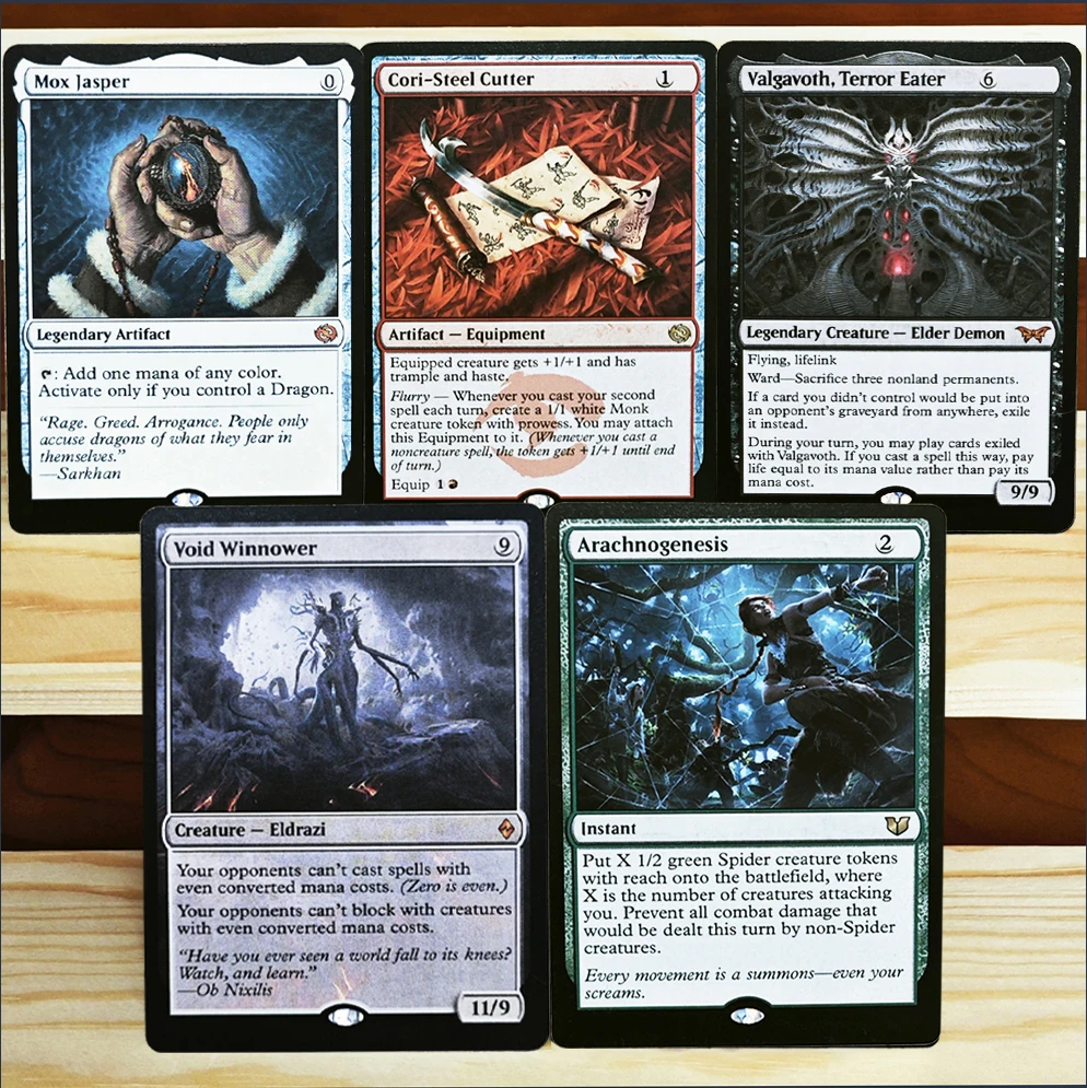 Tarjetas Holo Exclusivas y Raras de Juego Mágico TCG, Cori-Steel Cutter/Valgavoth, Terror Eater/Mox Jasper/Arachnogenesis/Void Winnower
