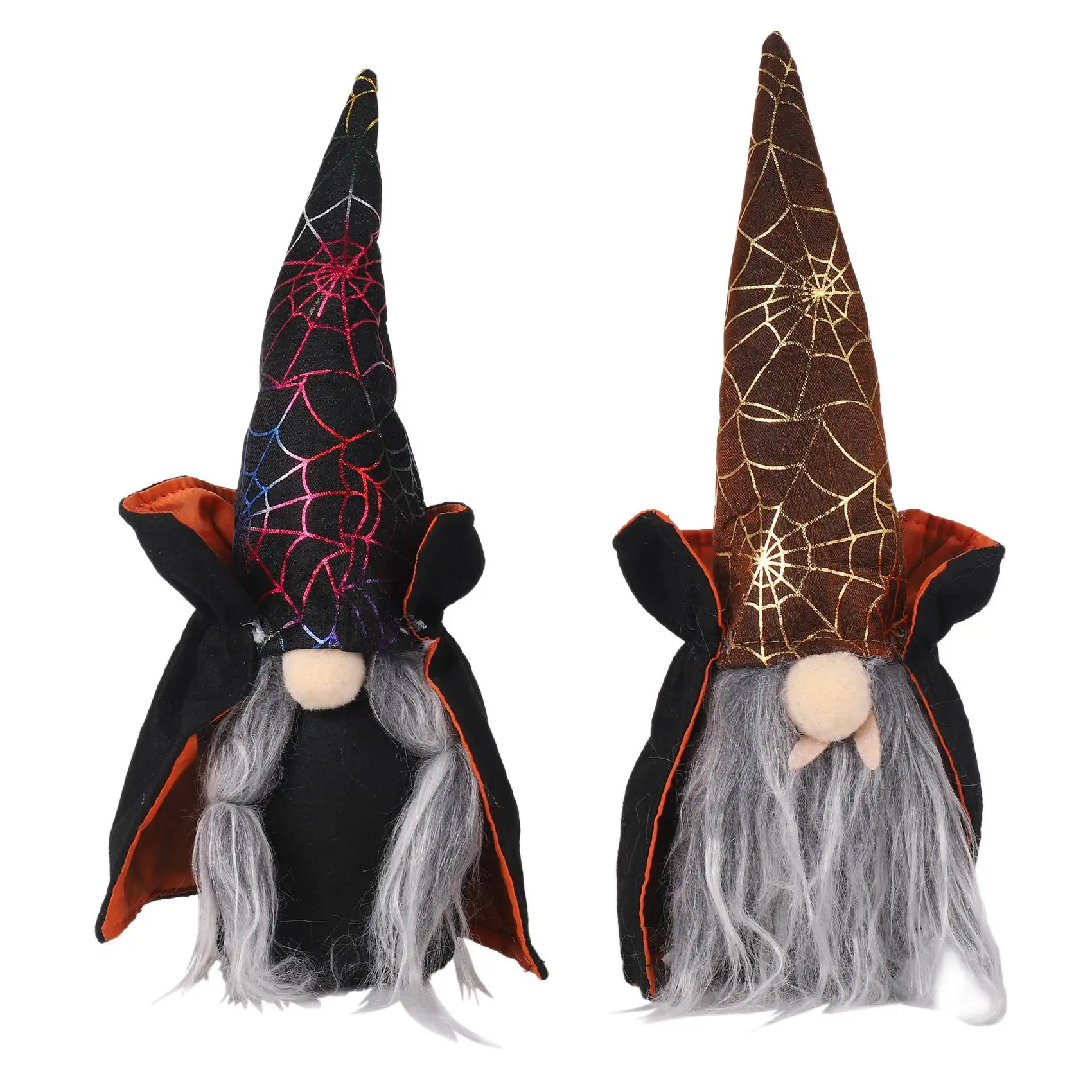 2Pcs Halloween Gnomes Decoration Faceless Doll Witch Cloak Hat Doll Ornament Decoration Gift