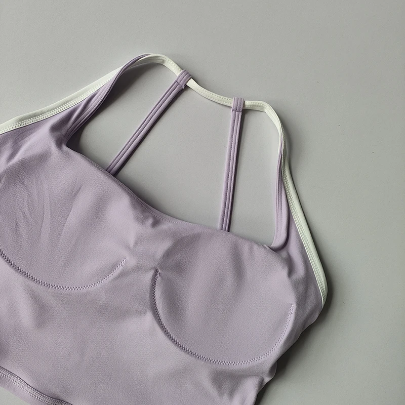 여성 섹시 뷰티 백짐 러닝 푸쉬업 요가 스포츠 브라 통기성 랩 요가 스포츠 브라 트라이앵글 컵 속옷 의류