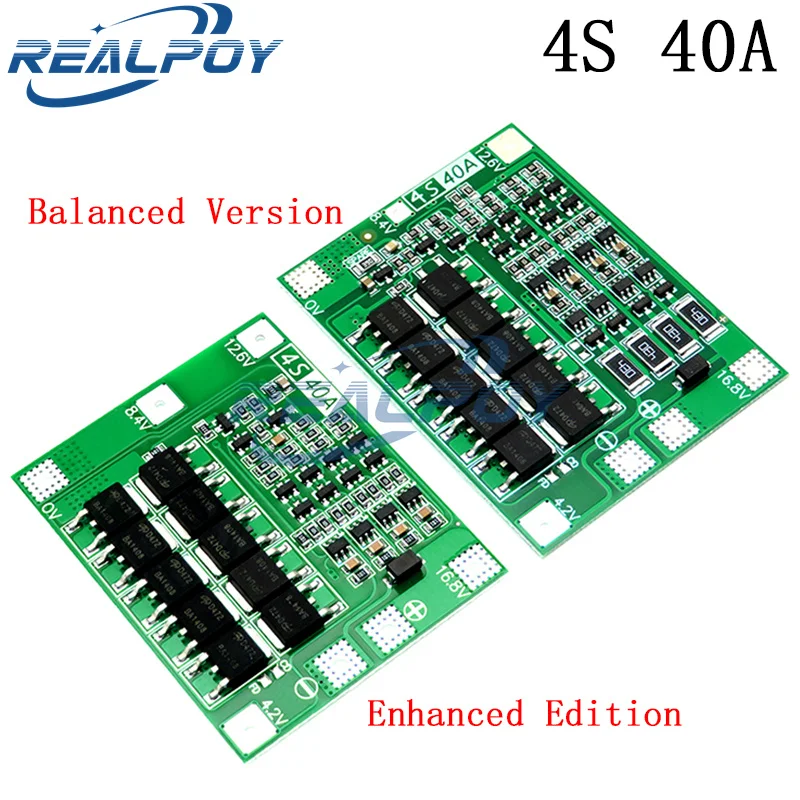 3S/4S 40A 60A Li-ion Lithium Battery Charger Protection Board 18650 BMS For Drill Motor 11.1V 12.6V/14.8V 16.8V Enhance/Balance