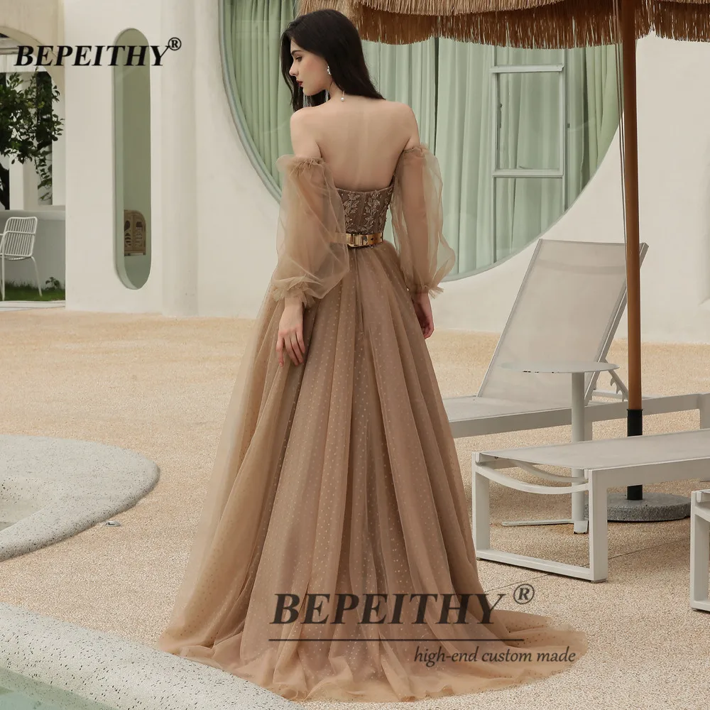 BEPEITHY-vestido de noite longo para mulheres, vestidos de baile vintage, vestido de festa sem alças, tule destacável, 2023