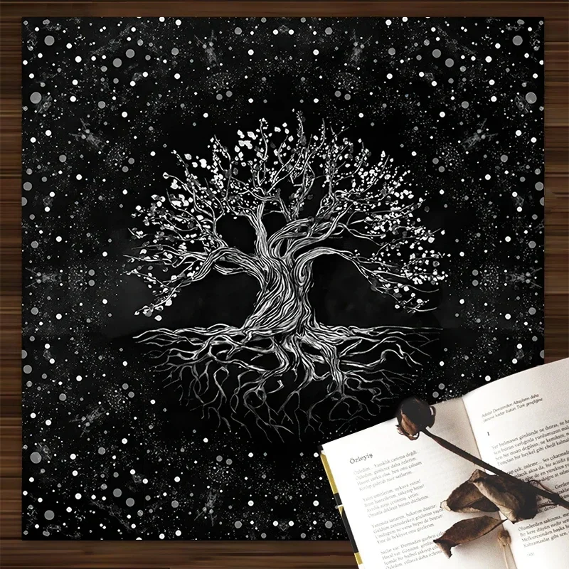 50/75/110/137cm Tarot mat Tree Of Life Tarot Card Tablecloth Altar Cloth Pagan Pendulum Witchcraft Astrology Oracle Mat For Room