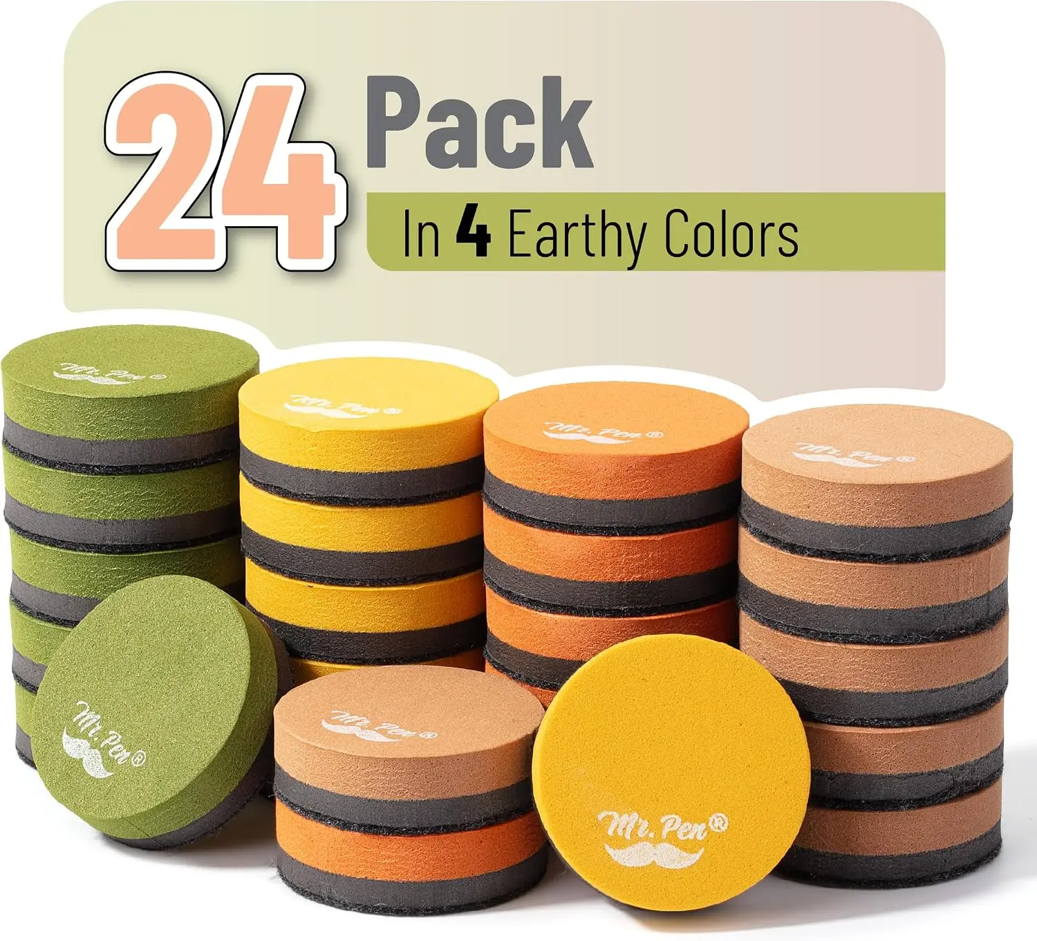 24 Pack Magnetic Dry Erase Erasers, Mini Whiteboard Erasers for Kids Teachers Classroom Supplies