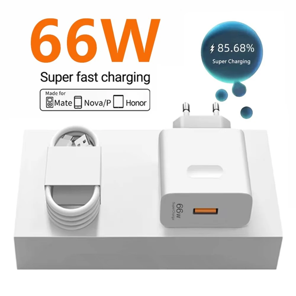 6A 66 واط شاحن فائق السرعة لهواوي ماتي 40 50 60 P50 P60 Nova 8 9 10 Honor 50 70 90 100 200 Lite X7 X8 X9 ماجيك 5 نوع C كابل