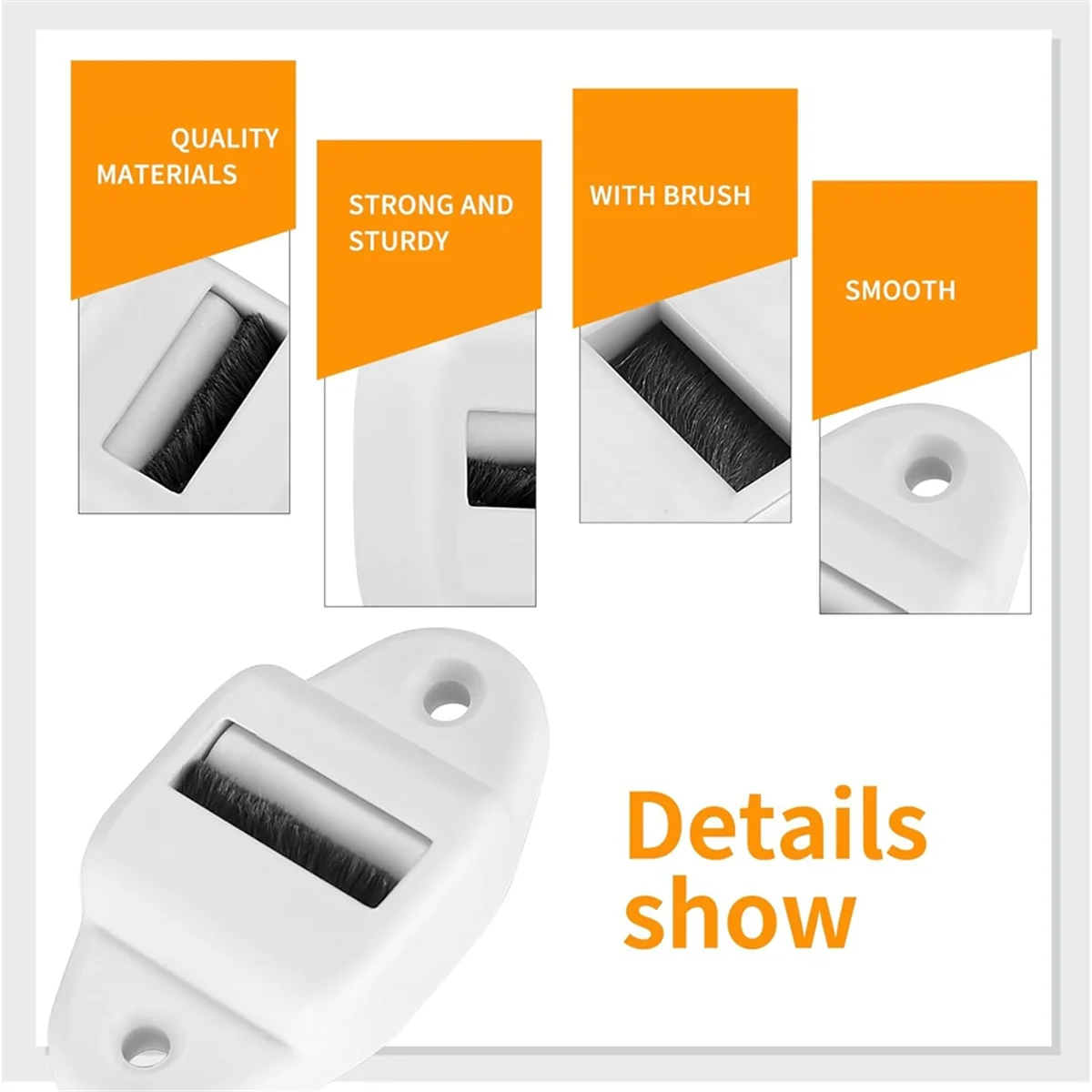 DLOU 8er-Pack Gürtelführung, Rollladen-Riemenführung mit Walze und Bürste, Rollo-Riemenführung (Rolle bis zu 23 mm Riemenbreite)