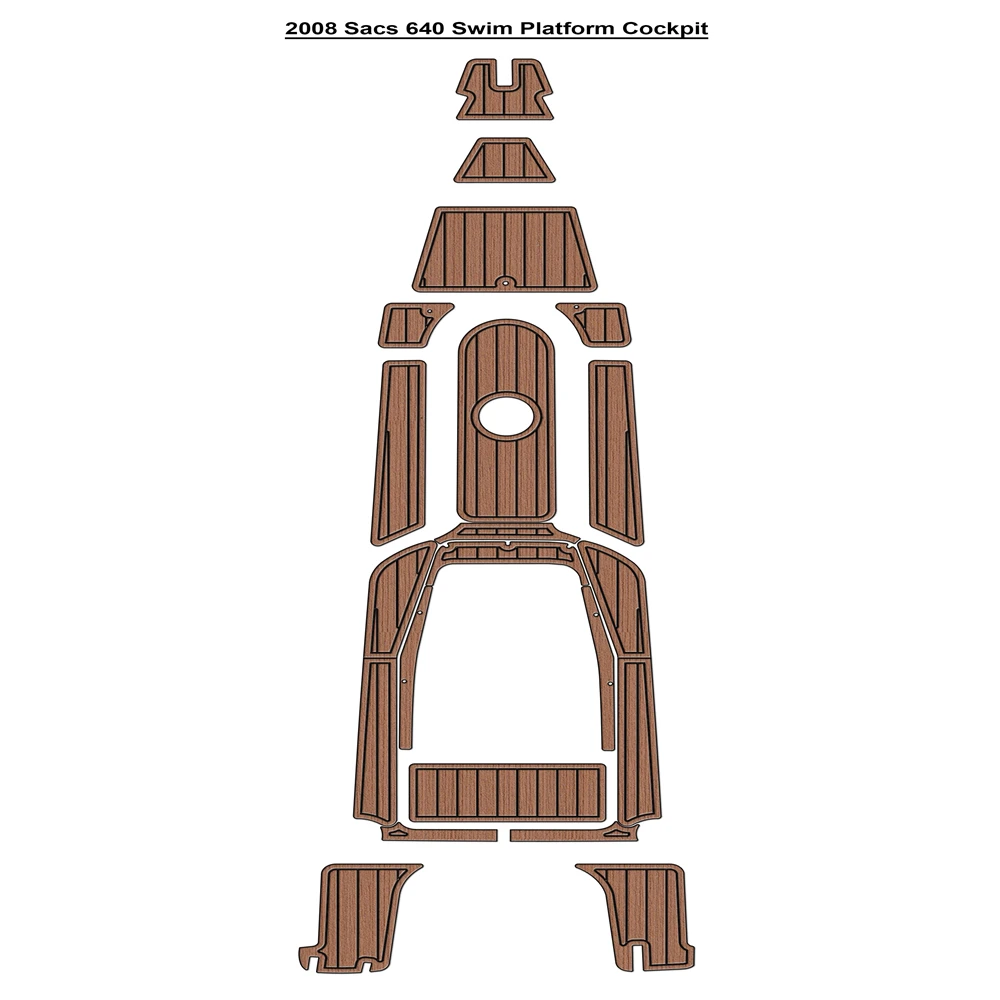 

2008 Sacs 640, платформа для плавания, коврик для кокпита, лодка, пена EVA, искусственный тиковый коврик для палубы, напольный коврик SeaDek, стиль MarineMat, самоклеящийся