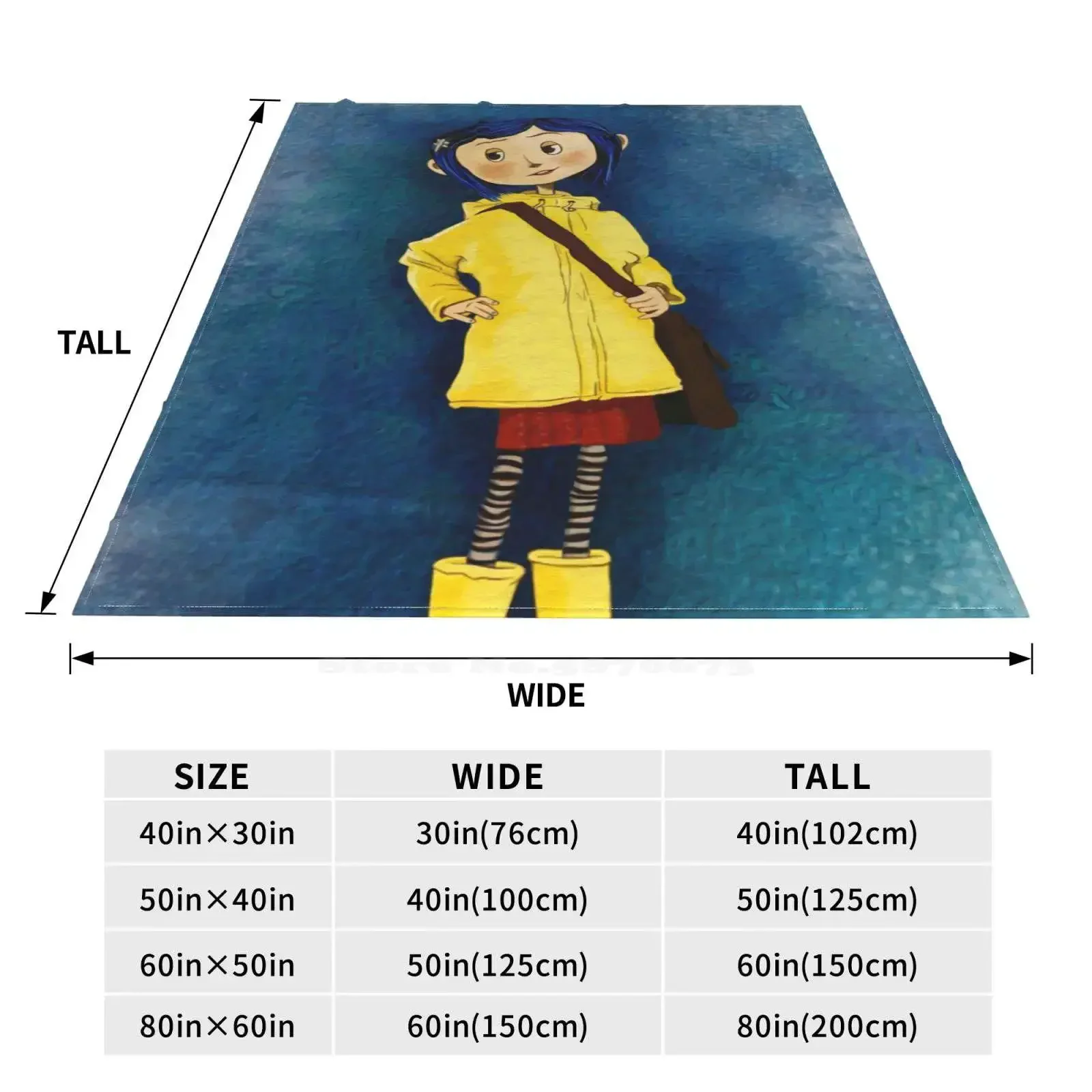 Coraline Top Quality Comfortable Bed Sofa Soft Blanket Coraline Artwork Coraline Character Kids Room Halloween Cute Coraline