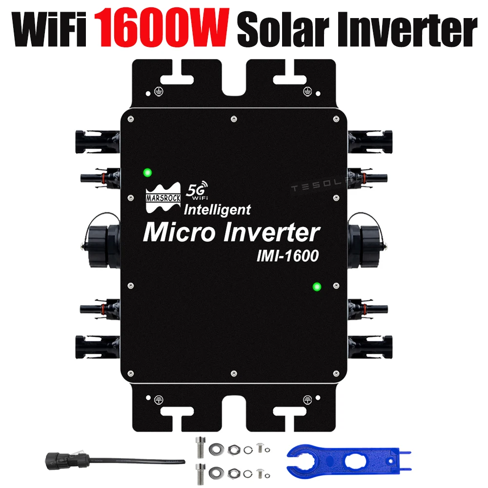 1600W Micro Omvormer Voor Op Grid Systeem MPPT DC 22-50V Naar AC 110V 120V 220V 230V Huishoudapparaat WiFi Functie - afbeelding 1