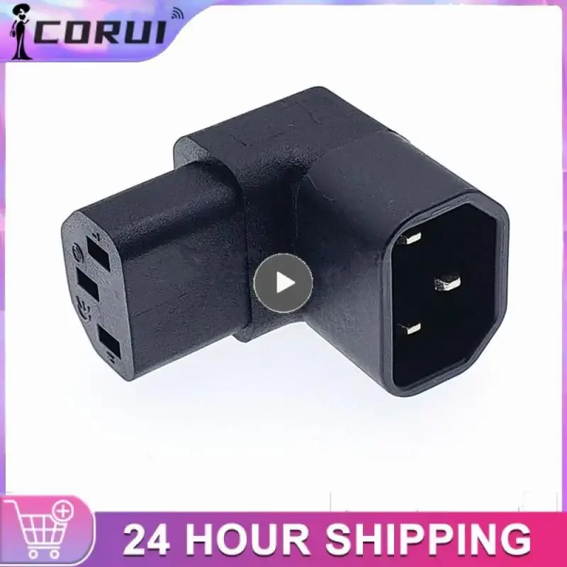 RYRA 3 Pin IEC Connector Down UP 90 Angle IEC 320 C14 Male To C13 Female Power Adapter For LCD Wall-mounted TV Connector