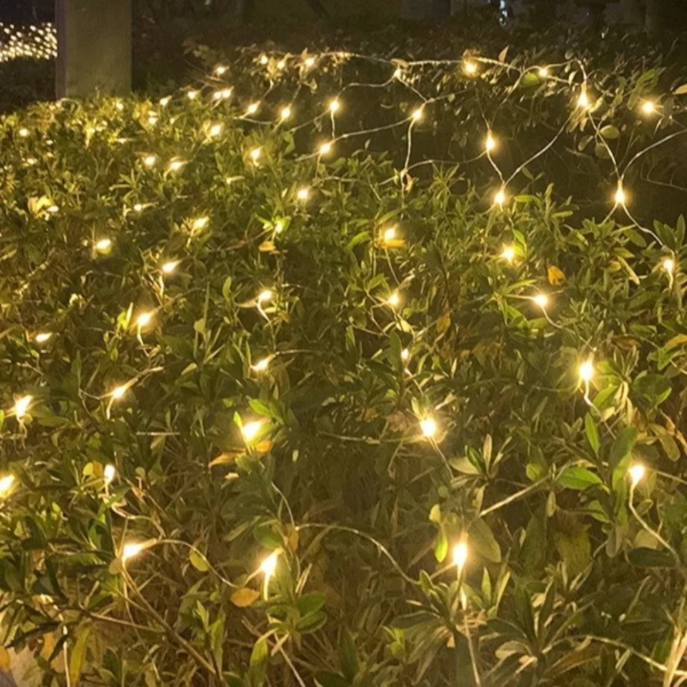 EU Plug LED Net Mesh String Light 3 Color Waterproof Christmas Tree Light 1.5x1.5M 3mx2m Curtain Light New Year Decor